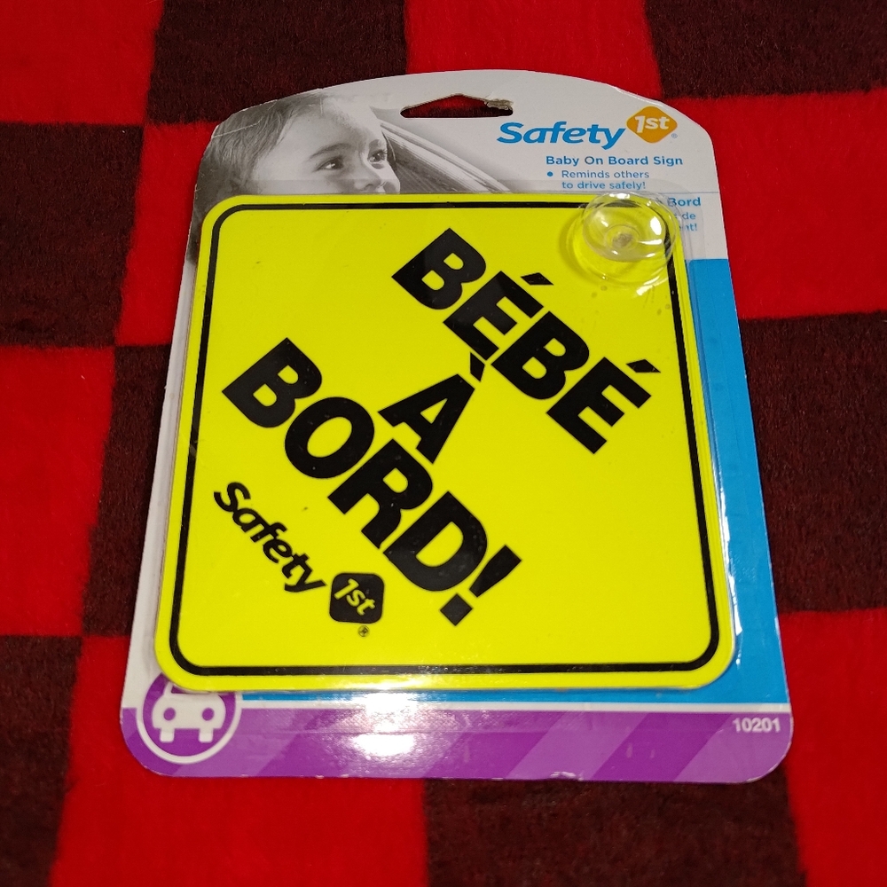 Bébé A Board VEHICLE WINDOW SIGNS Suction Cups SAFETY 1st YELLOW BLACK New